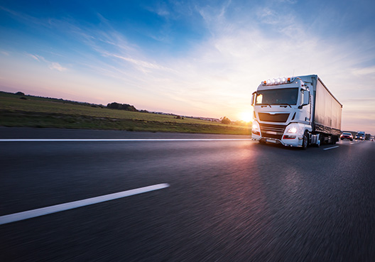 truck driving on a highway