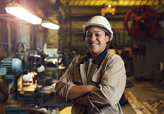 woman working on an industrial site